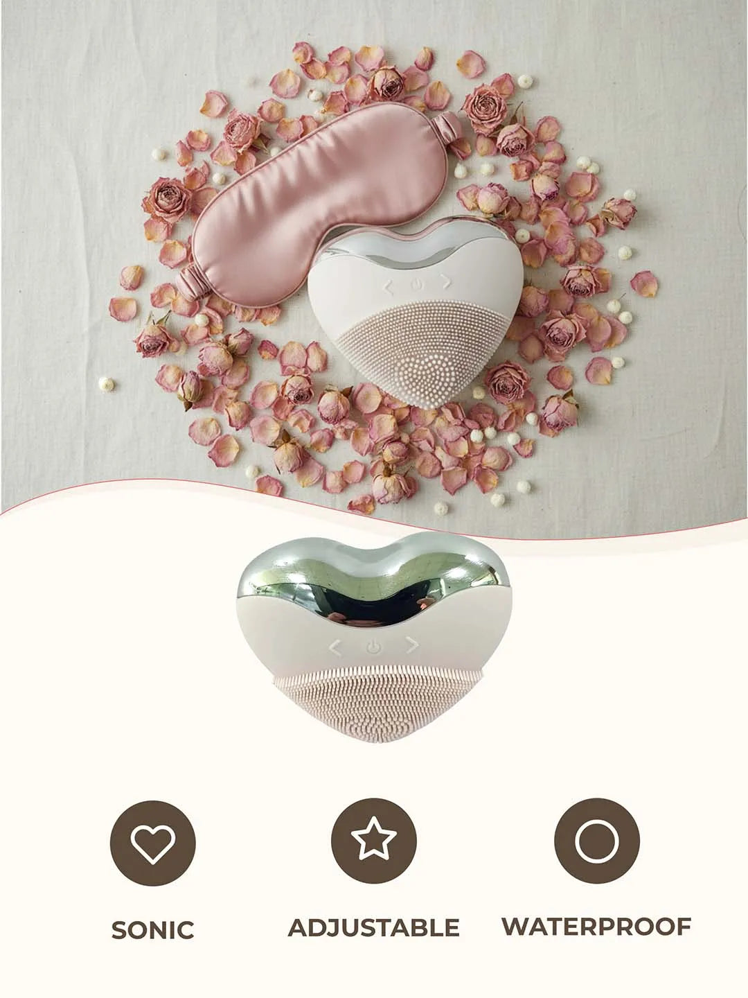 Heart-Shaped Rechargeable Waterproof Silicone Face Cleanser Festival Gift for her