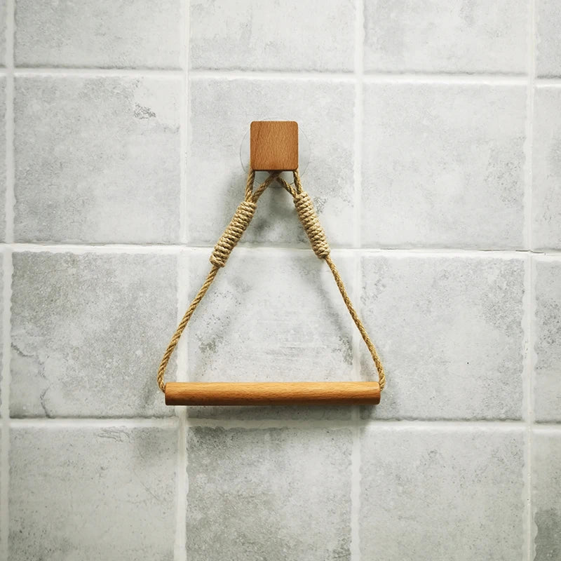 Toilet Paper Holder Wall Mounted WC Washroom Bathroom Accessories Wooden Rolling Paper Tissue Holder for Toilet Towel Rack