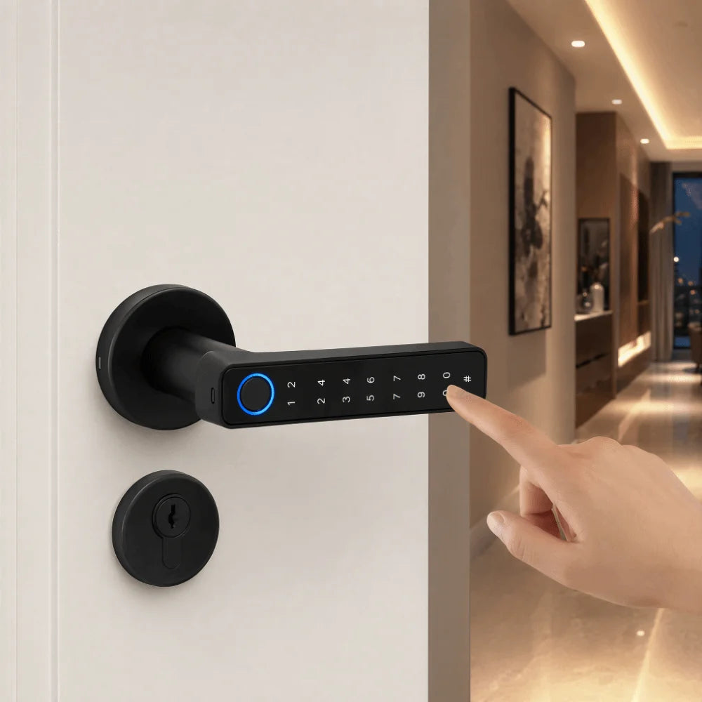 Remote Lock Smart Fingerprint Door Lock Smart Password Electronic Digital Door Handles WiFi Gateway Key Biometric Door Lock