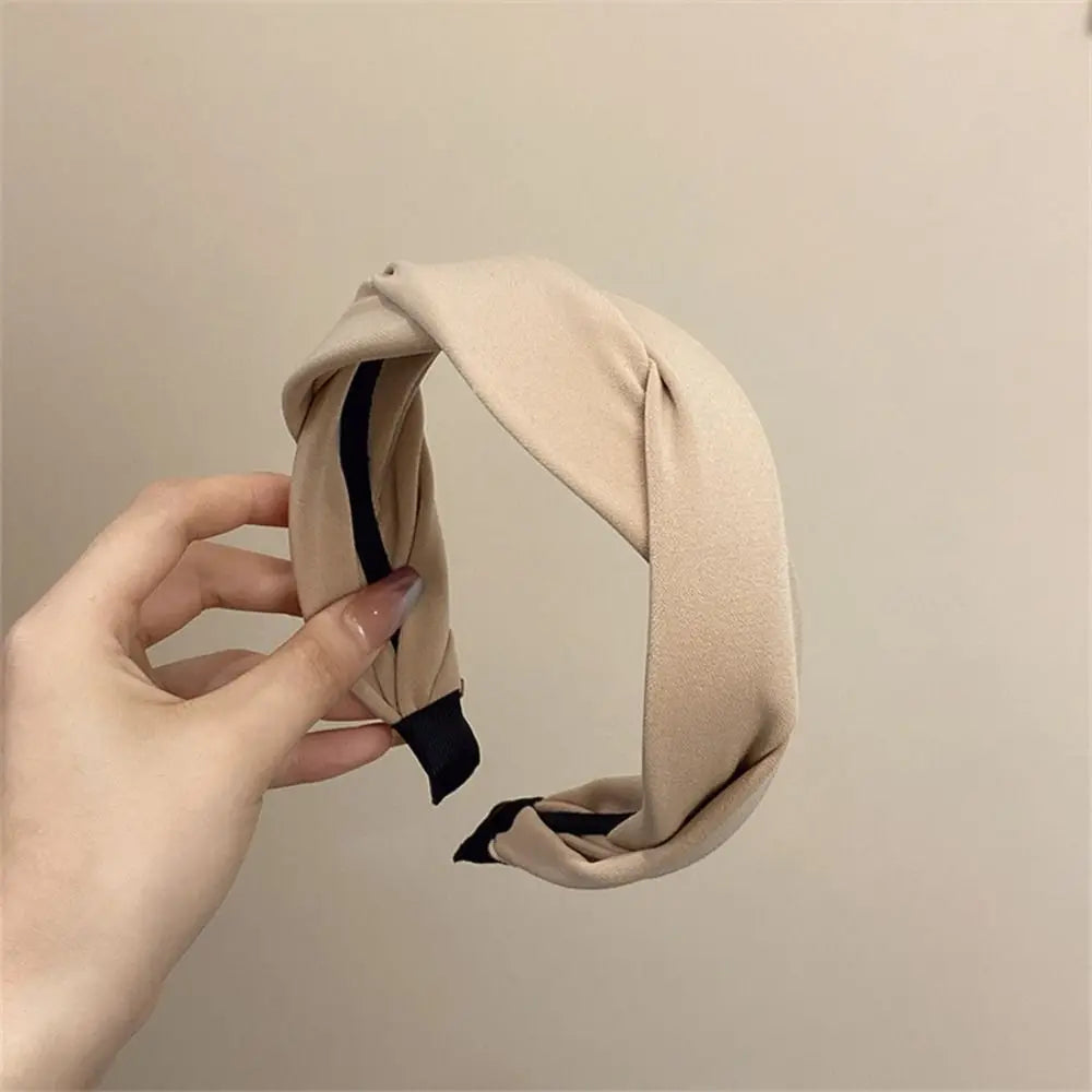 Women Girls Wide Top Knot Hair Bands Headdress Solid Color Cloth Headband Bezel Girls Hairband Hair Hoop Female Hair Accessories