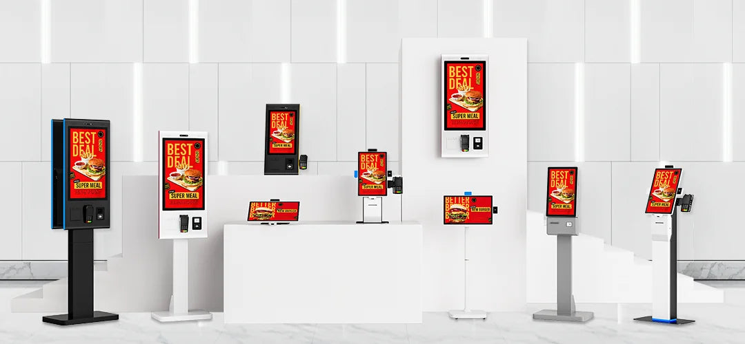 Self-service Touch Screen Kiosk Support POS Printer Scanner Assemble for Food Order Payment Kiosks