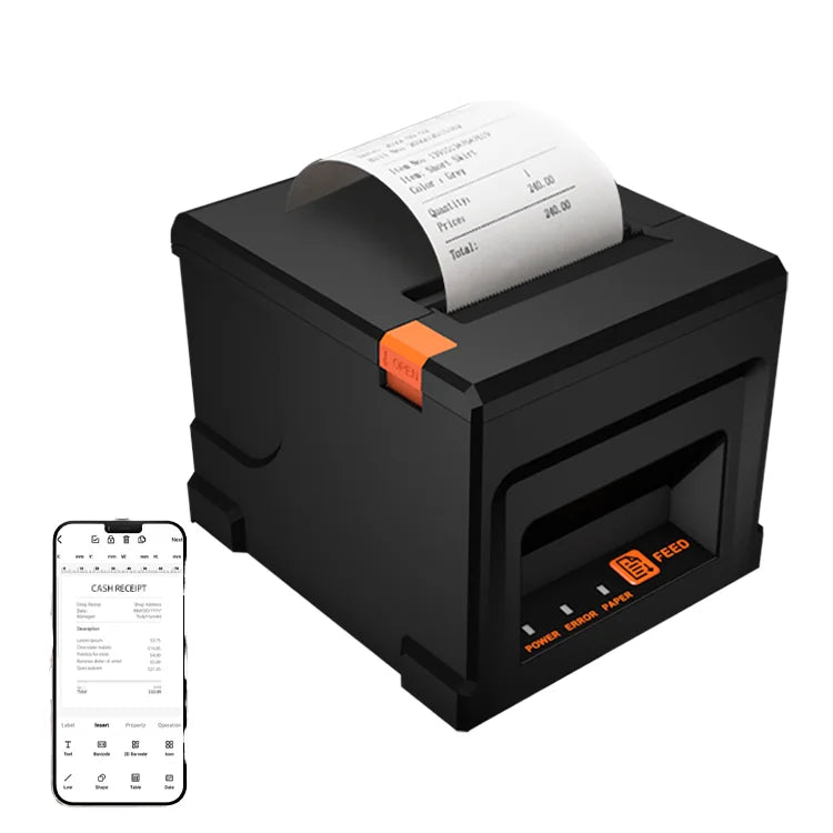 OEM ODM 230dpi 80mm USB Desktop Thermal Barcode Printing Receipt Printer for POS System in Stock