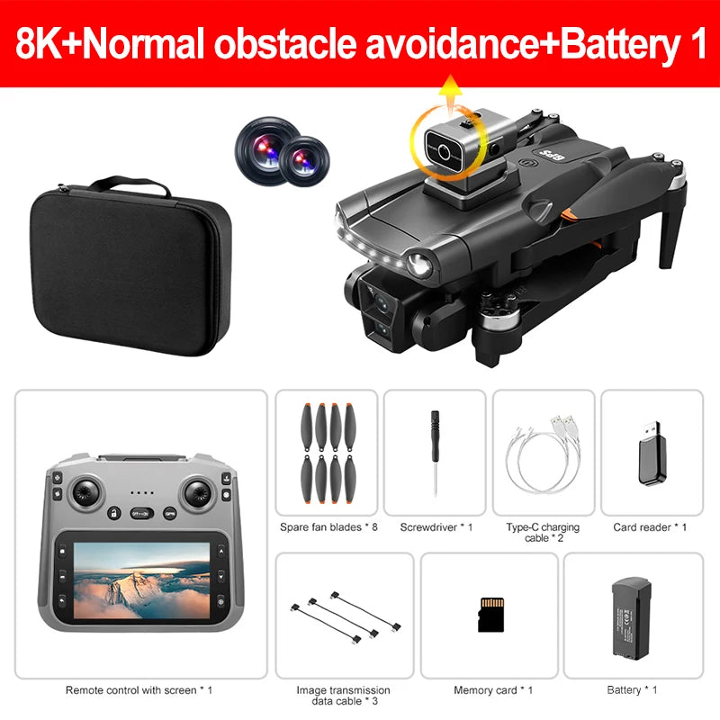 Original V198MAX Drone 8K Profesional FPV Brushless Laser obstacle avoidance Aerial Optical Foldable Quadcopter Mini 4K Dron