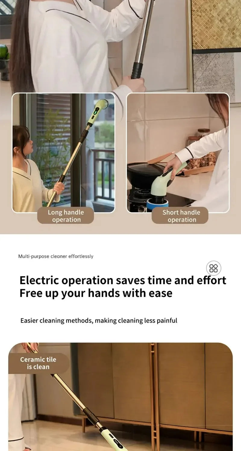 Powerful Cordless Electric Spin Scrubber Multipurpose Cleaning Brush for Shower Sink Tile Grout Kitchen Bathroom