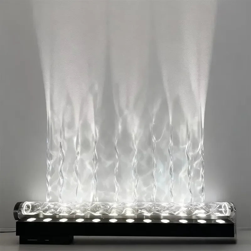 Smart 3D Wall Wash Flame Projection Light Water Ripple Atmosphere Lamp for Living Room Bedroom Bar Decor Background Lighting