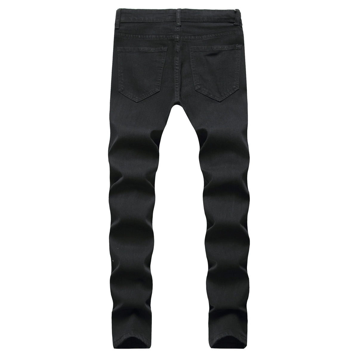 Skinny Stretch Ripped Jeans Men's Distressed Kpop Slim Fit Denim Pants American Street Style Rock Hip Hop White Black Trousers