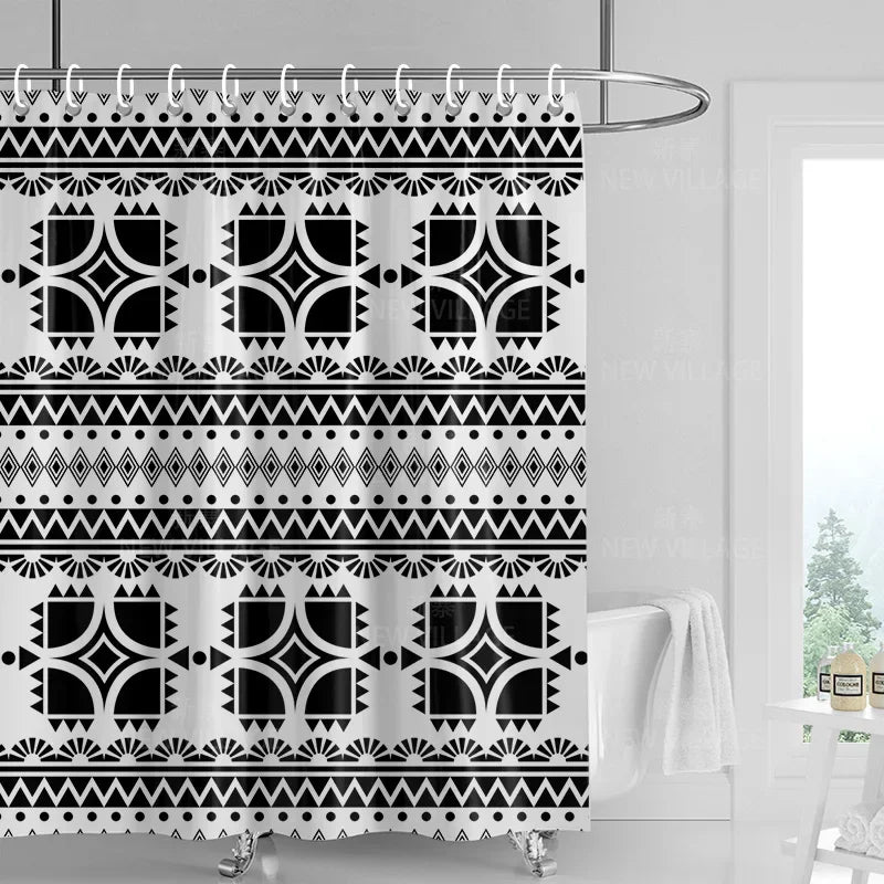 Home decoration shower curtains bathroom waterproof curtain fabric Living Room Modern Nordic Modern geometric pattern simple
