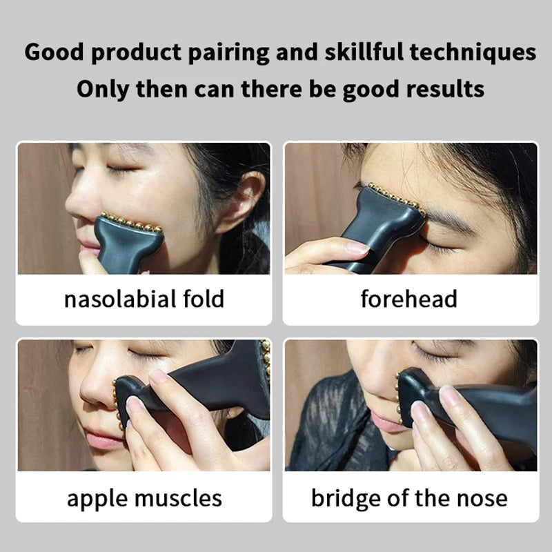 Reduce Puffiness Massager Face Lifting And Tightening Traditional Brass Meridian Brush Skin Scraping Eye Body Spa Facial Beauty