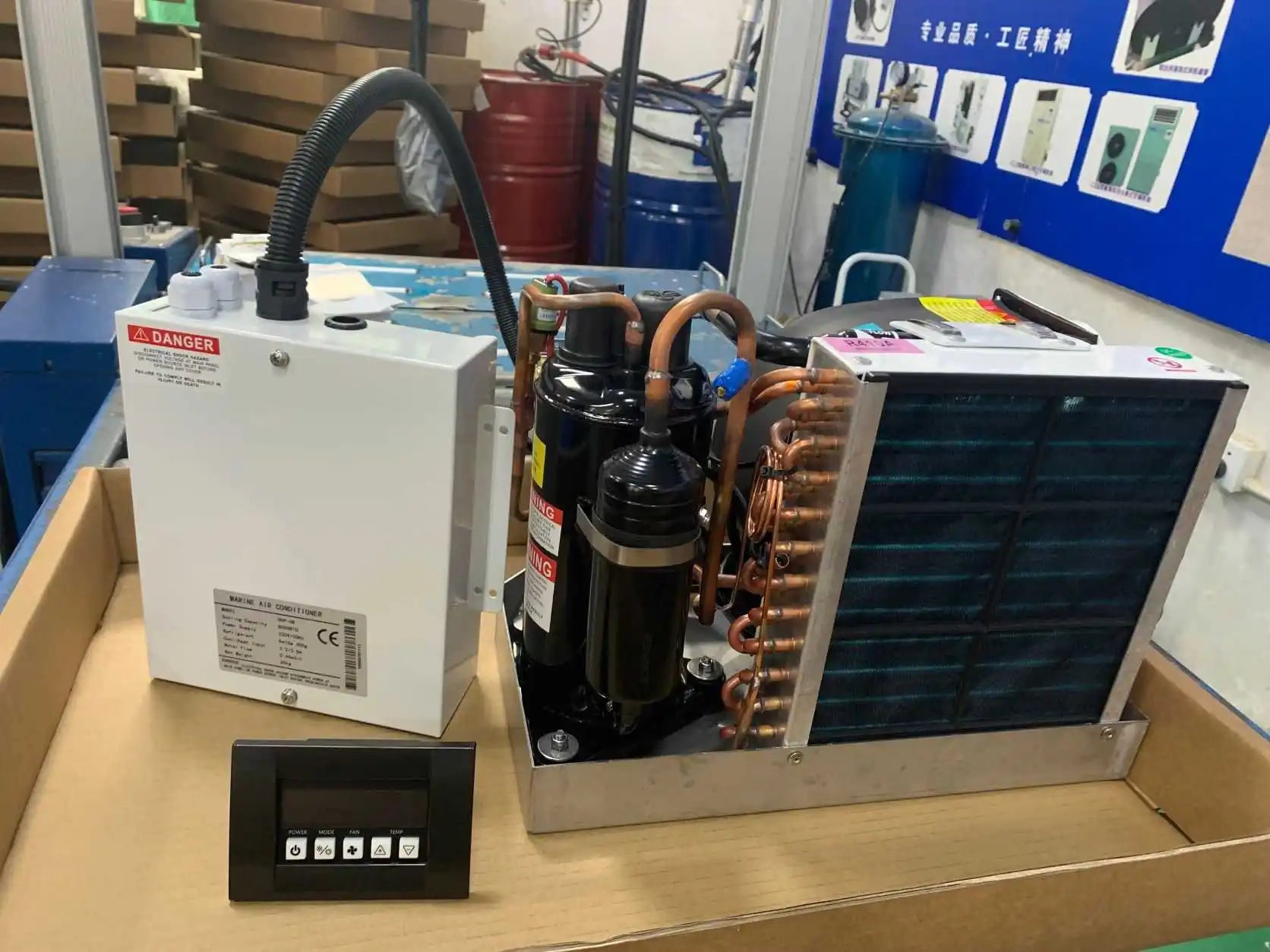 2025 HOPEWELL Marine Chiller 16000 BTU 220V Seawater Cooling Floor Standing Unit for Boat/Yacht