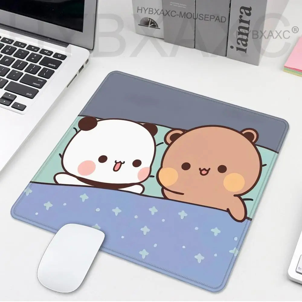 Cute Cartoon Couple DUDU BUBU Mousepad Small LockEdge Mouse Pad For Gamers Computer Desk Pad Rectangular Anti-slip Rubber