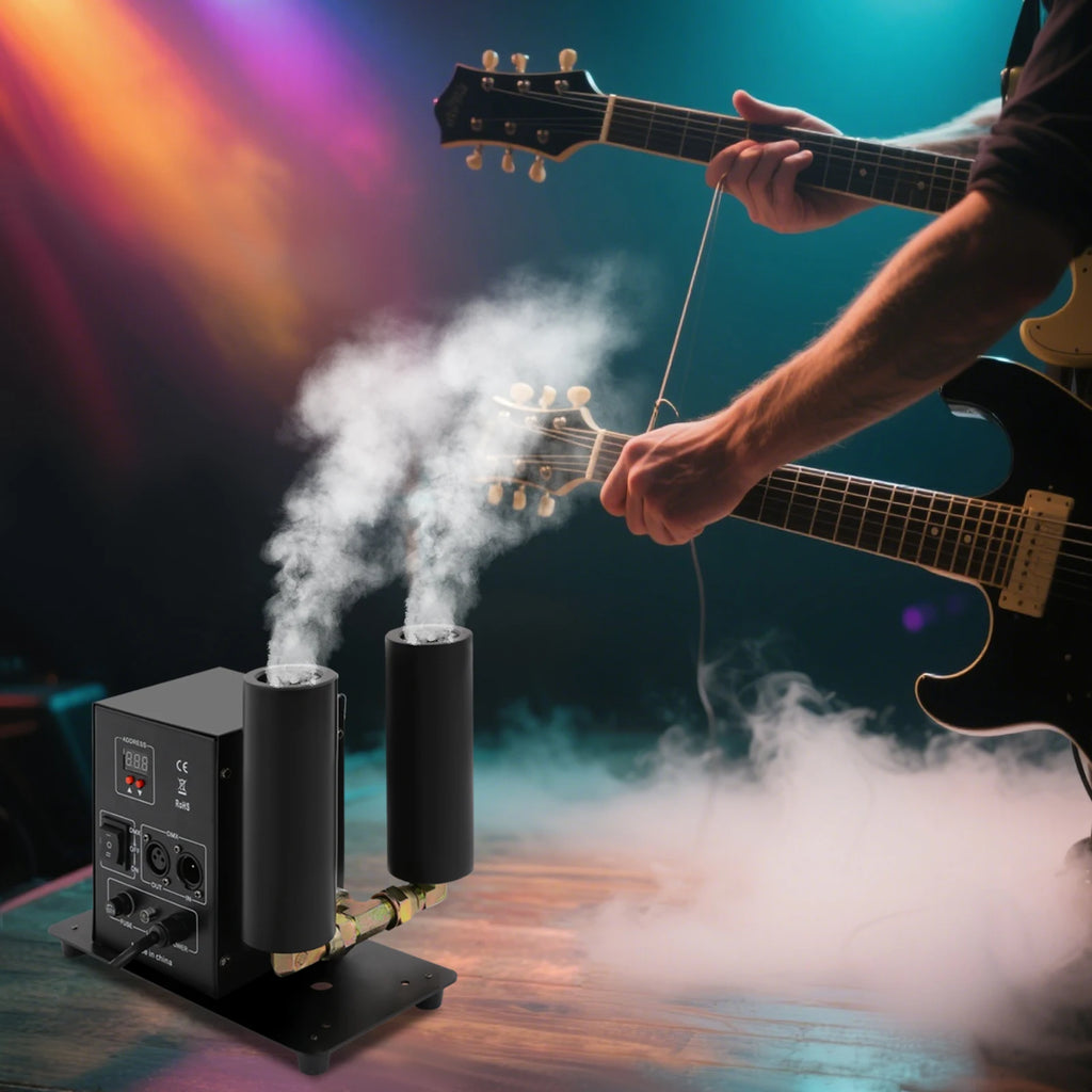 110V 150W Dual‑Head CO₂ Jet Fog Machine, Professional Carbon Dioxide Gas Column Smoke Machine for Stage, Party, Event Effects