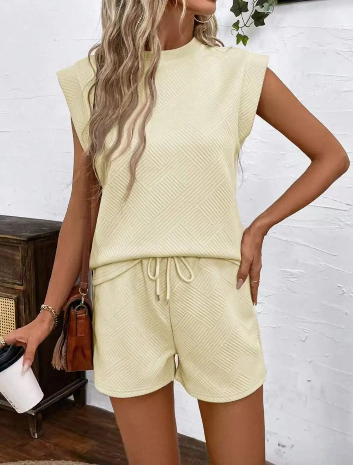 Women Shorts Pant Set Two Piece Sets Round Neck Solid Casual Loose Tops Short Pants Lace Up Elastic Waist Y2k Streetwear 2026