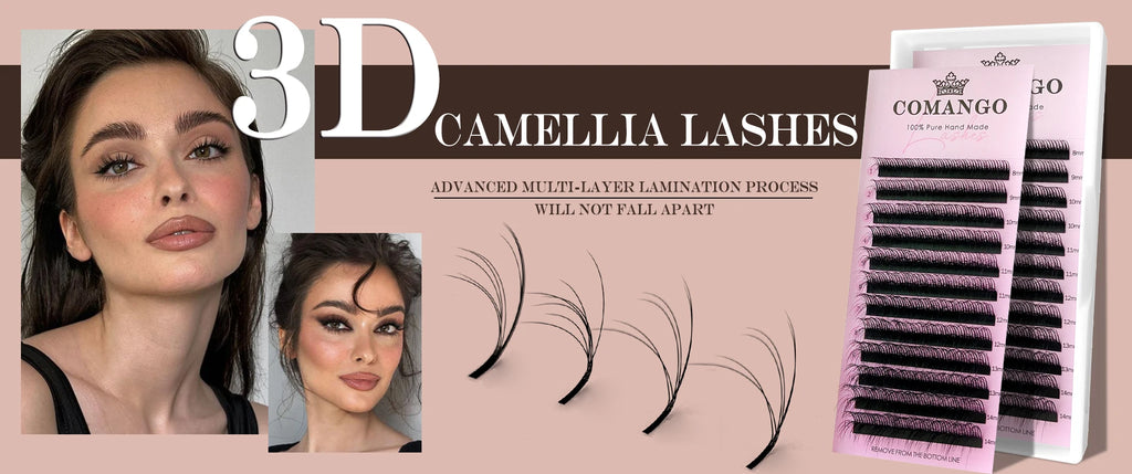 CoMango Luxury Fox Eye Brown Eyelash for Extension 5D Pre-made Lash Bundles 7-14mm Colorful False Eyelash