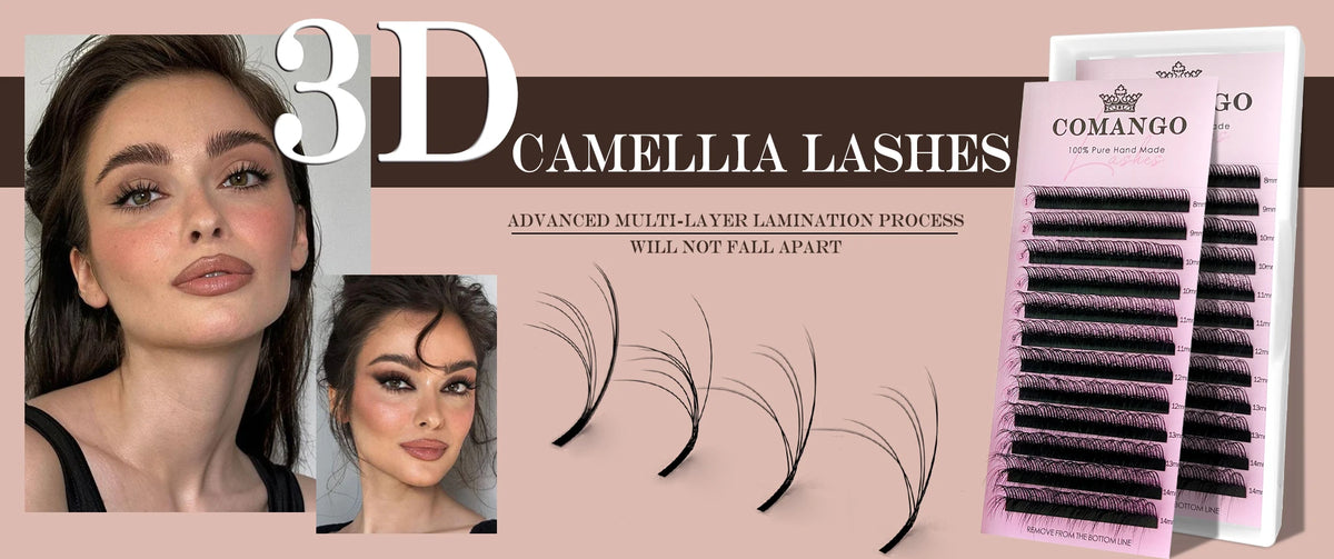 CoMango Luxury Fox Eye Brown Eyelash for Extension 5D Pre-made Lash Bundles 7-14mm Colorful False Eyelash