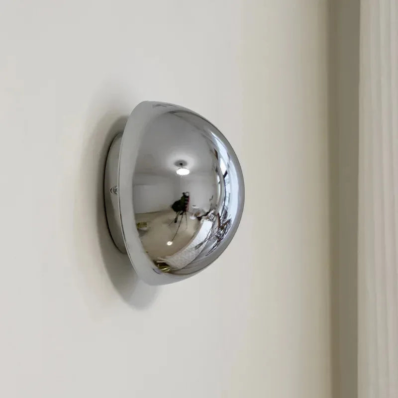 Medieval Bauhaus Chrome Wall Lamps Plated Semicircular Mushroom Lamp Danish Designer Living RoomBedroom Bedside Wall Lights