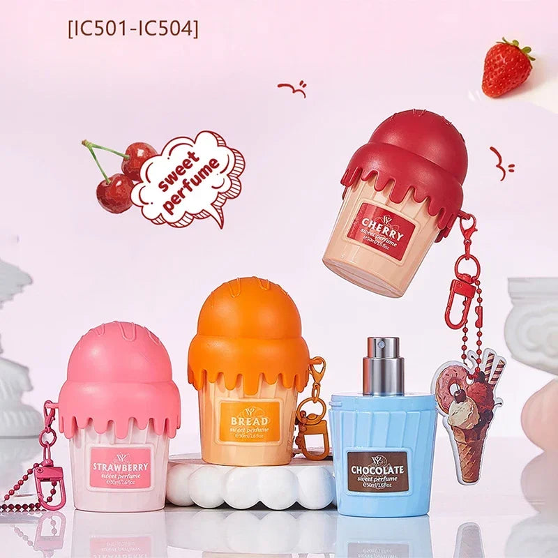 Ice Cream Gourmet Perfume Hand Cream Set Sweet Fruity Fragrance Long-lasting Vanilla Chocolate Cherry Scent Gift Box Packaging