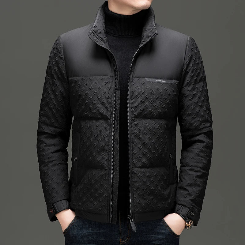 Winter New Men's Trendy Down Jacket Thickened Stand-up collar Duck Down Jacket short warm Coat