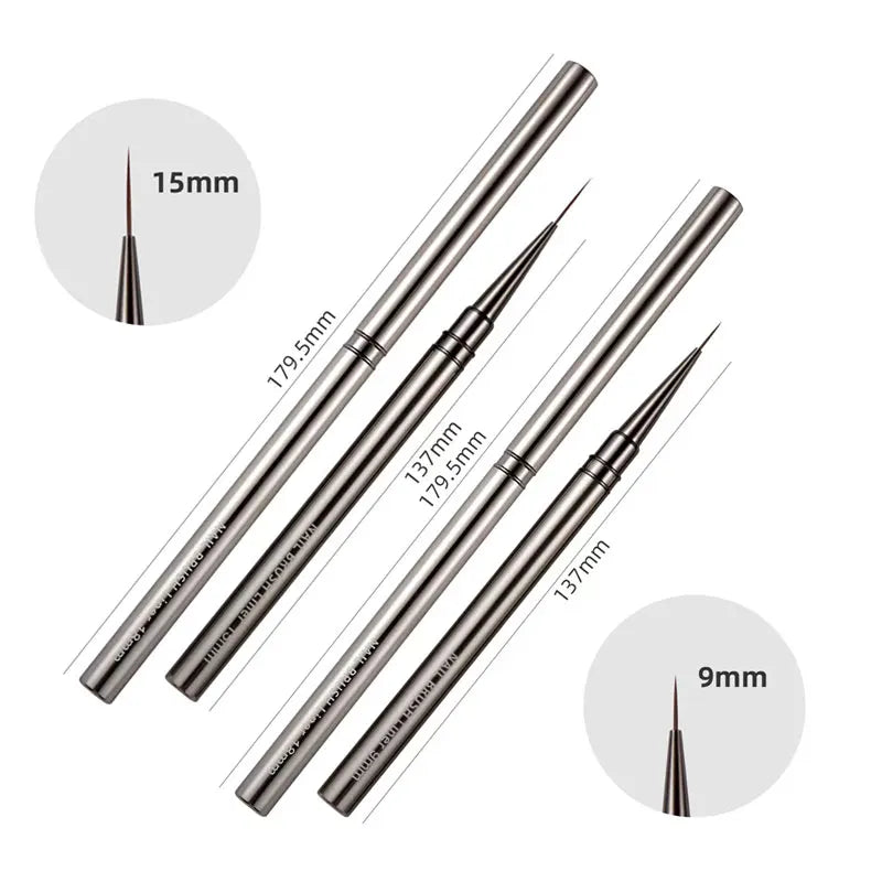 Nails Art Liner Brushes UV Gel Brush 6/9/12/15/18mm Nail Design Pen Elongated Lines Striping Painting Professional Manicure Tool