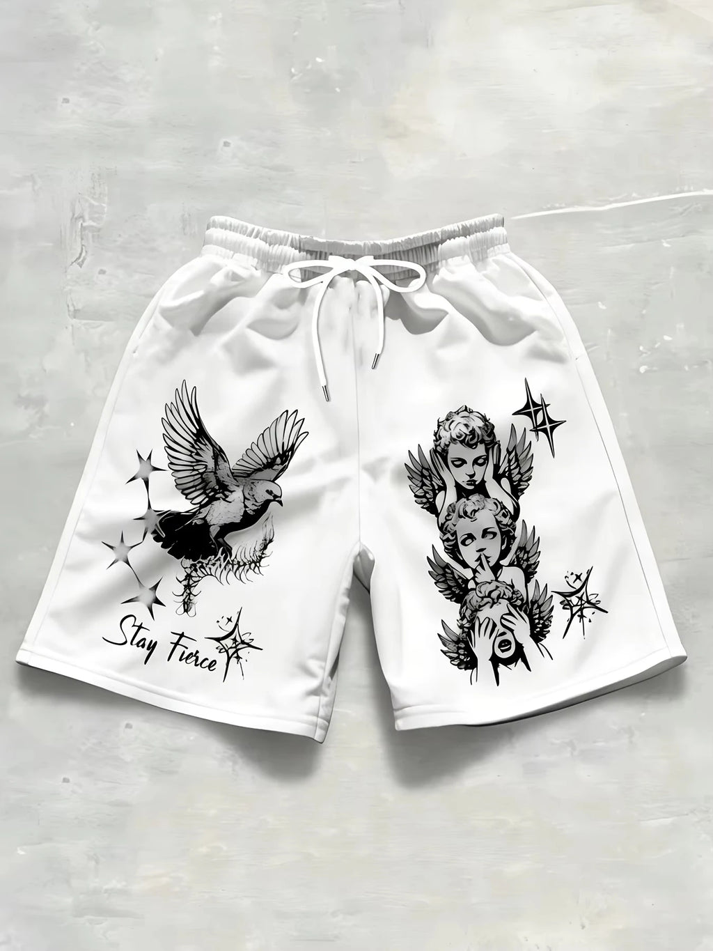 2026 Summer Best-selling Outdoor Sports Casual Fashion Comfortable Simple Angel Patterned 3D Printed Men's Shorts