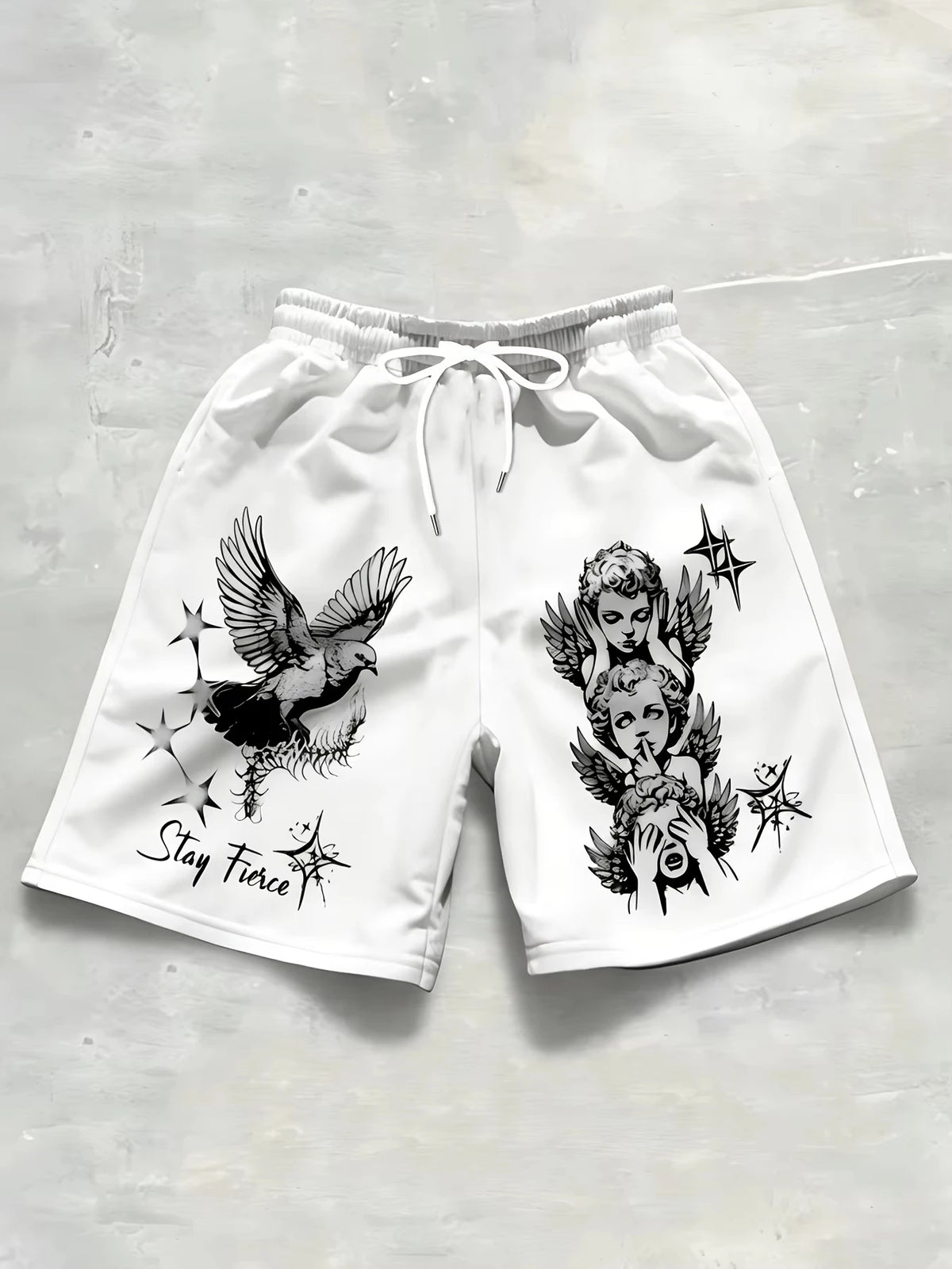 2026 Summer Best-selling Outdoor Sports Casual Fashion Comfortable Simple Angel Patterned 3D Printed Men's Shorts
