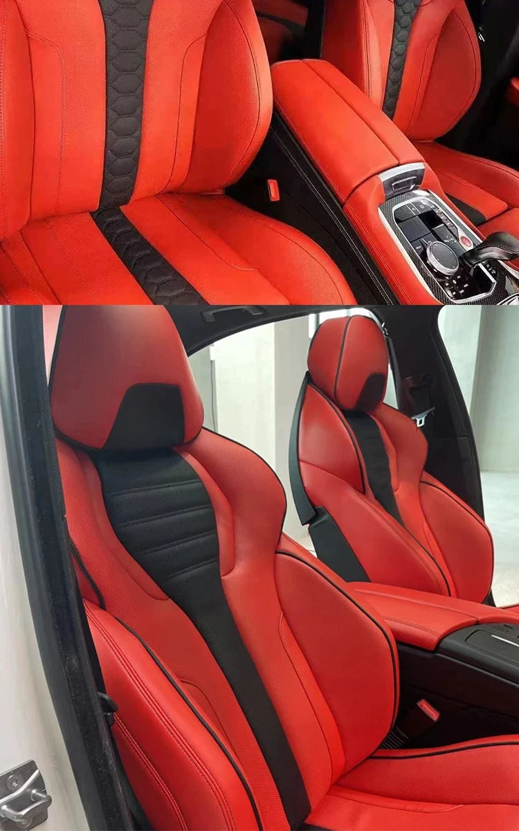 For X3 X5 X6 x7 x4 m3 m5 m6 Series Upgrade M Car Interior Accessories Sport Racing Bucket Seats Custom Leather Cover and Sponge