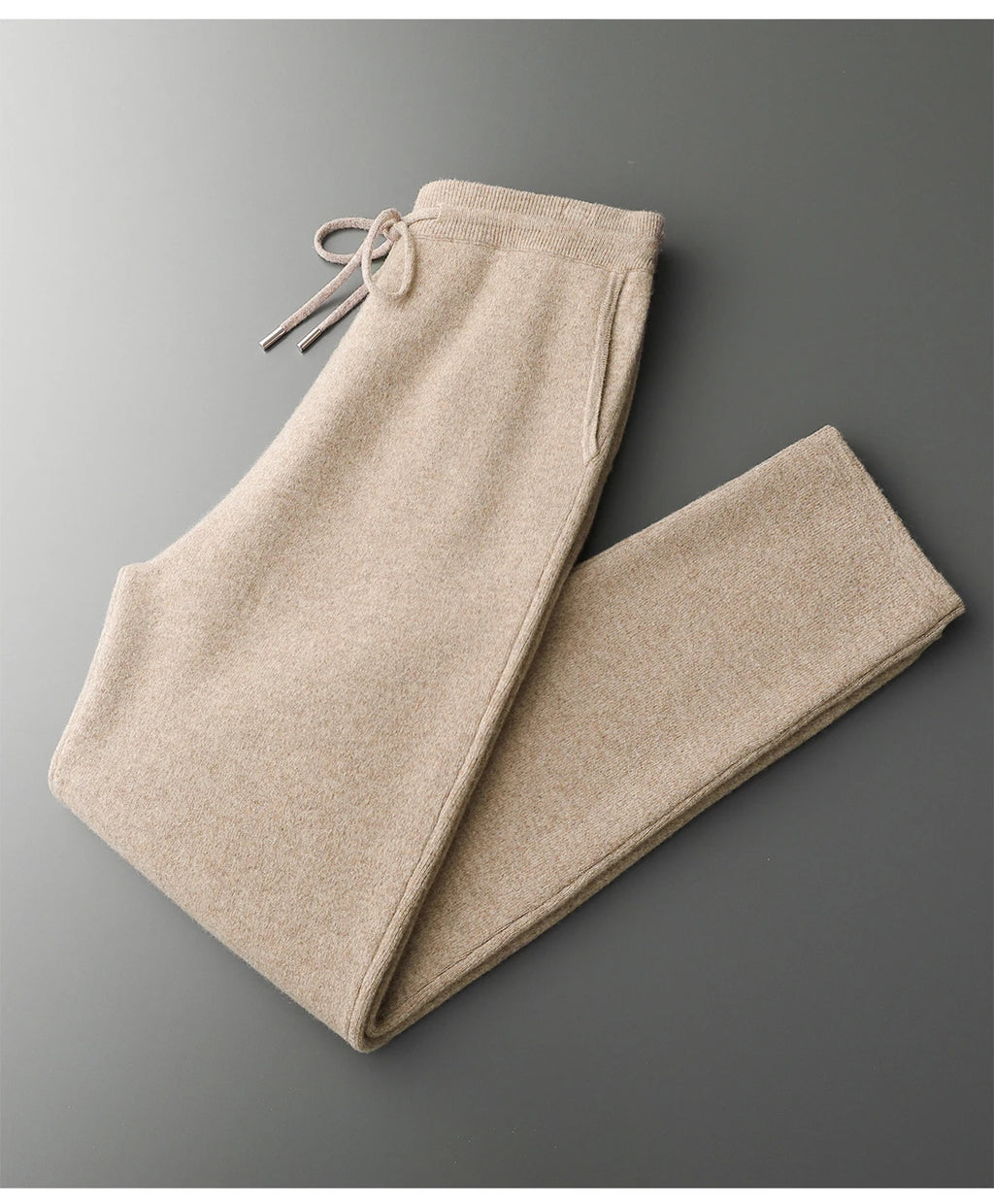 Men's 100% Merino Wool Two-piece Suit Autumn Winter Knitting Zipper Cardigan and Straight-leg Pants Warm Thickened Clothing Sets