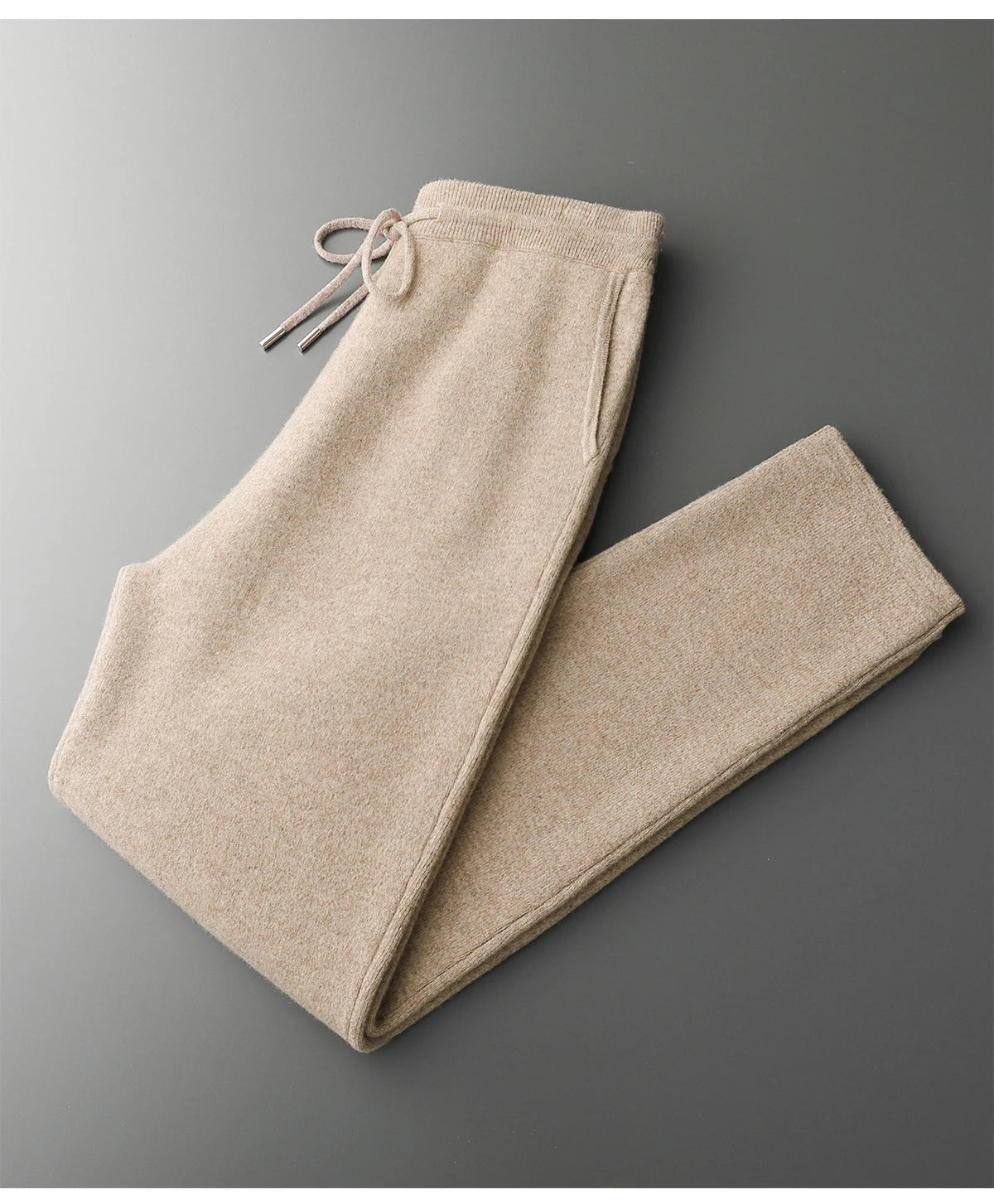 Men's 100% Merino Wool Two-piece Suit Autumn Winter Knitting Zipper Cardigan and Straight-leg Pants Warm Thickened Clothing Sets