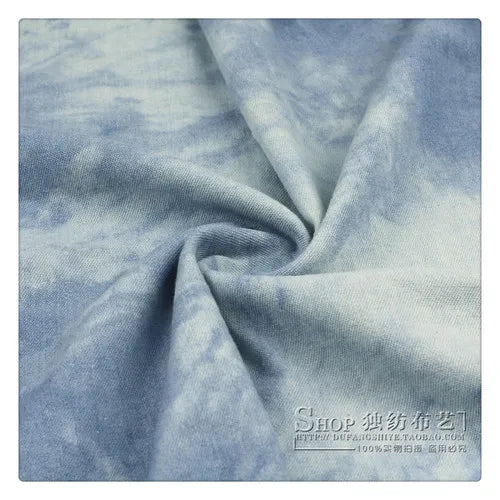 Fashion Tie-dye Black Denim Fabric By The Meter for Hats Clothing Skirts Sewing High-grade Thickend Jeans Needlework Comfortable