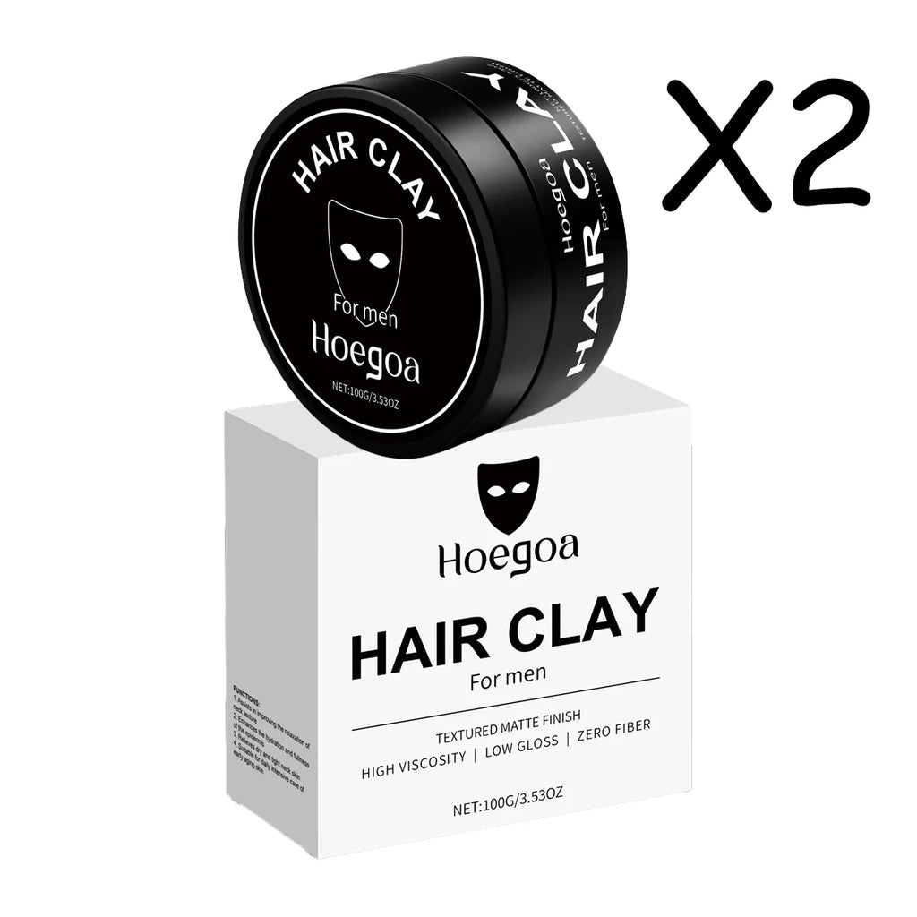 Men Hair Clay 100g Matte Finish Strong Hold Styling Mud Natural Look Textured Hair No Sticky Feel For Mens Hairstyle