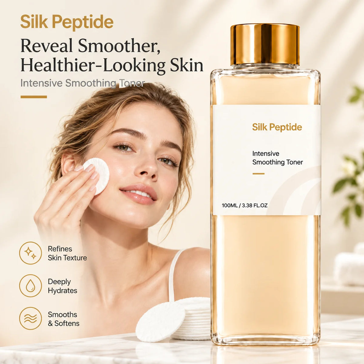 Silk Peptide Intensive Toner Soothe Facial Sensitive Area Effective Moisturizing Revitalize Skin Brighten Face Hydrating Toner