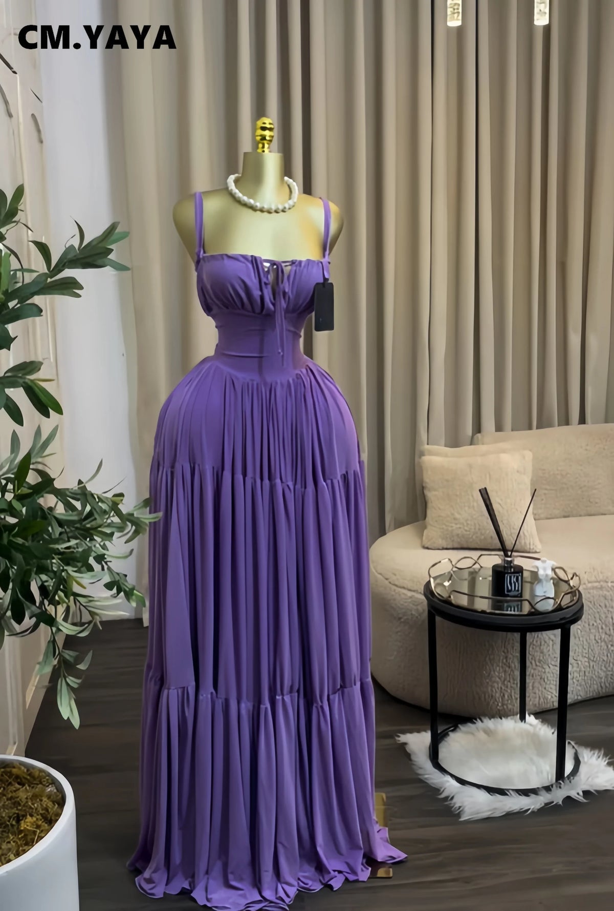 CM.YAYA 2026 Fall Winter Women Long Sleeve Slash Neck Long Maxi Dress Slim Evening Birthday Trendy Sexy Vacation Party Dresses