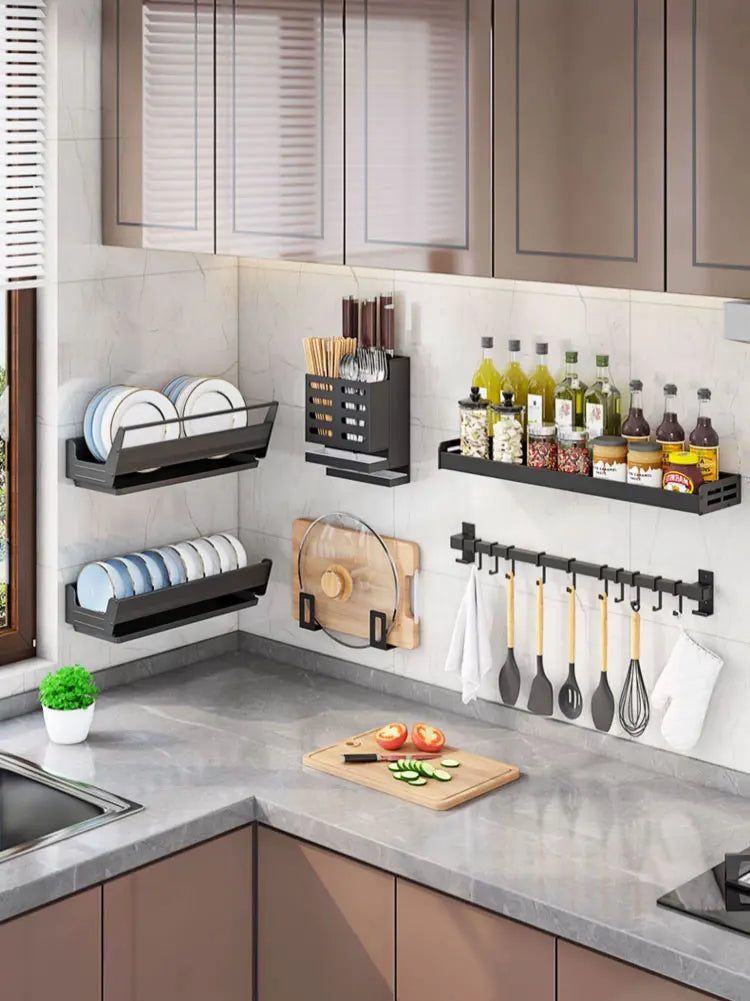 Wall Mounted Kitchen Dish Drainer Dish Drying Rack  Storage & Organization Kitchen Gadgets Shelf Useful Things For Kitchen