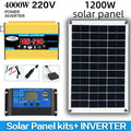 6000W Solar Inverter Generation 110V/220V 1200W Solar Panel Automotive Battery Charge Controller Solar Complete Power Solar Kit