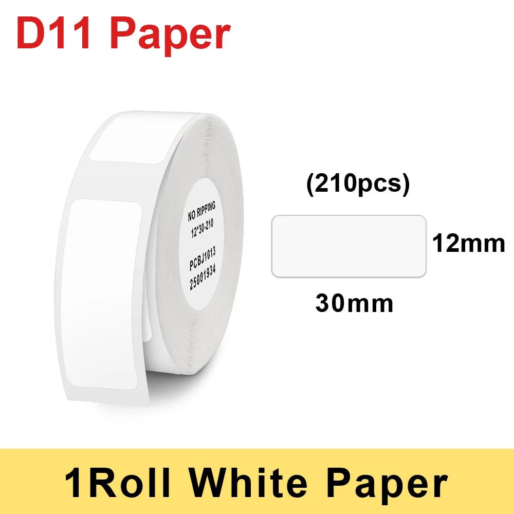 1Roll Niimbot D11 D101 D110 H1 Label Sticker Paper Rolls Various sizes of White Color Rolls