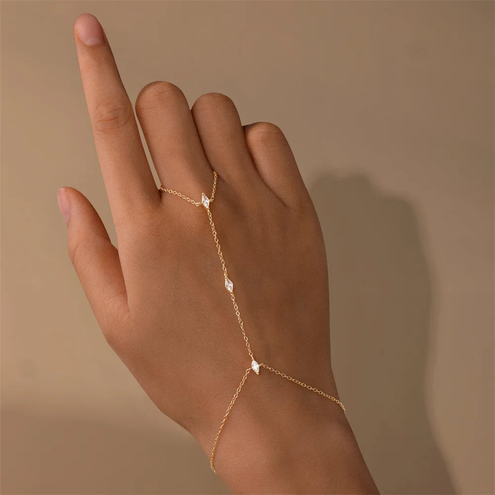 OEVAS Marquise Cut Moissanite Bracelets for Women S925 Silver Lab Diamonds Bracelets Fashion Ring Chain Fine Jewelry Wholesale