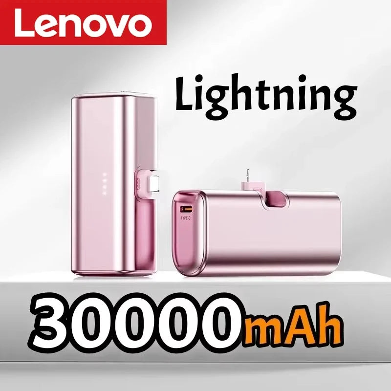 Lenovo 500000mAh Mini Portable 20W Fast Charging USB C Power Bank Travel Battery Pack Charger for iPhone 15 16 Android Devices