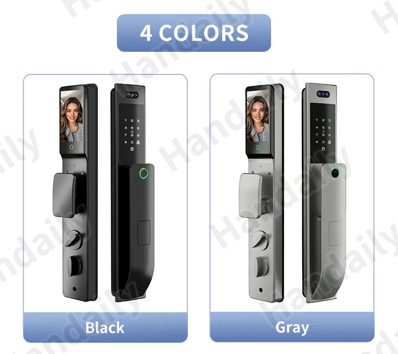 HanDaily Waterproof Smart Door Locks with Camera Video Intercom Palm Face Recognition Smart Lock Tuya Wifi App Remote Control