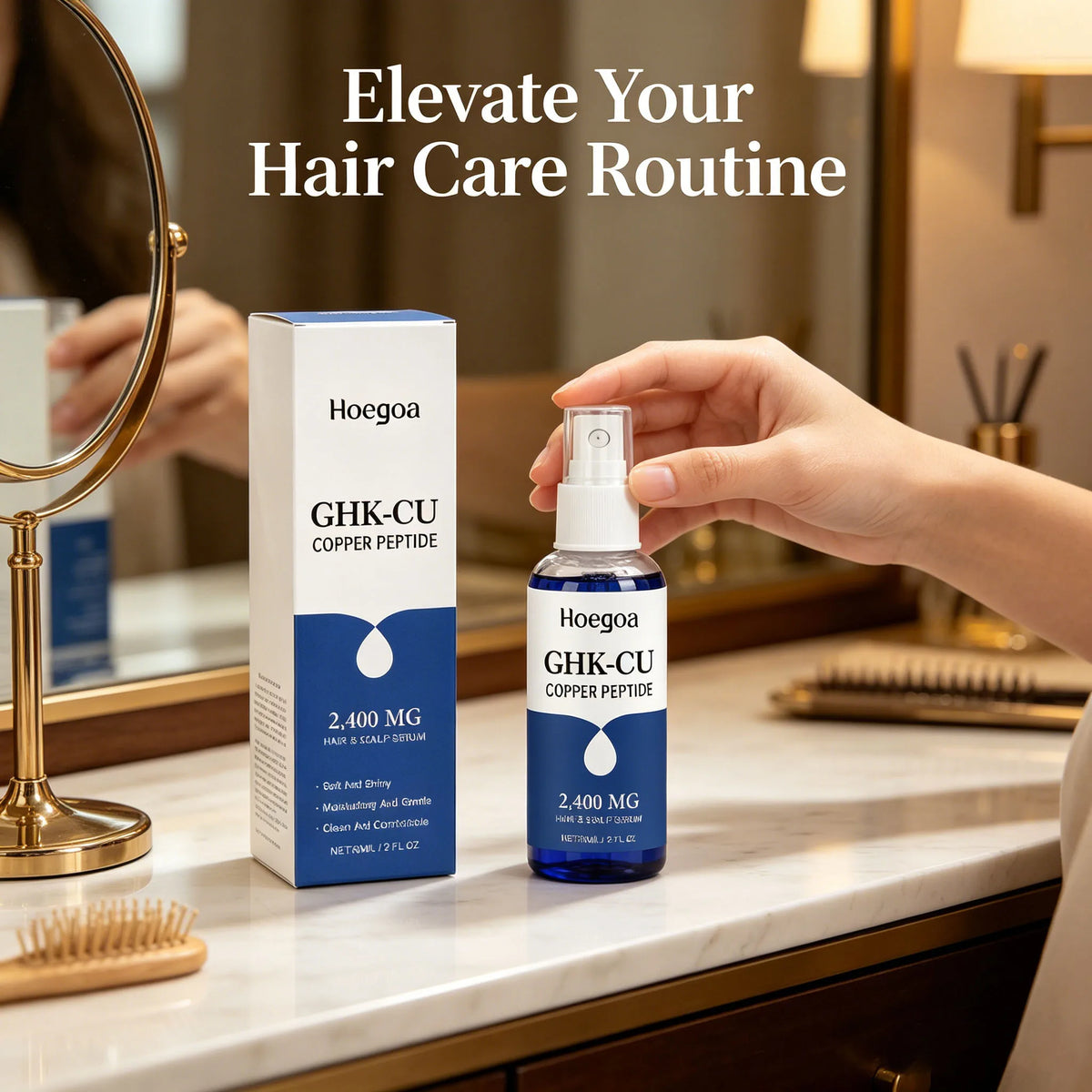Hoegoa Ghk‑cu Copper Peptide Hair Serum Improve Dry Split Plit Hair End Repair Scalp Barrier Fast Absorption Hair Repair Essence