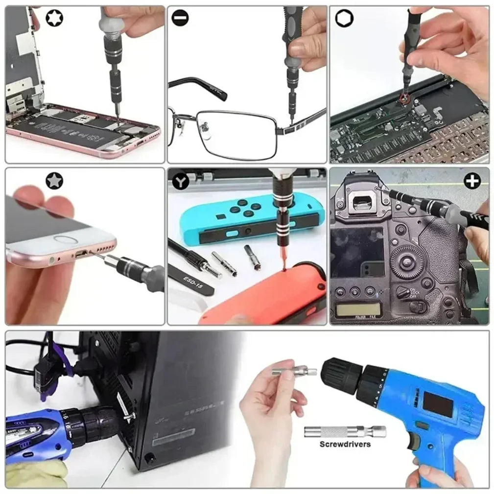 115-in-1 Mini Precision Screwdriver Set for Car Computer PC Mobile Phone and Device Repair Insulated Hand Home Tools