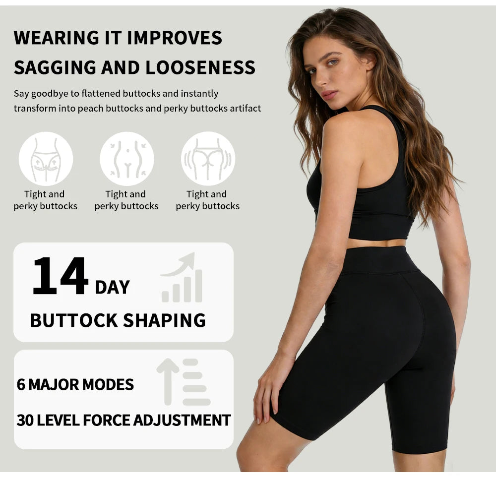 EMS Toning Shorts 6 Modes 30 Levels Yoga Pants Butt Lifter Pelvic Floor Trainer for Slimming Thighs & Hips Massage Body Shaping