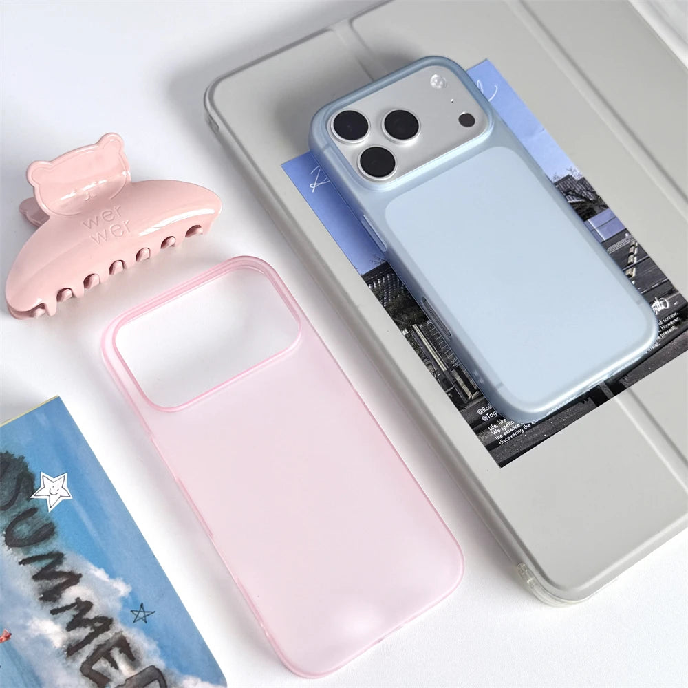 Ultra Thin Matte Translucent Frosted Hard PC Case For iPhone 18 17 Pro Max Air 16 15 14 Plus 13 12 Solid Color Slim Simple Cover