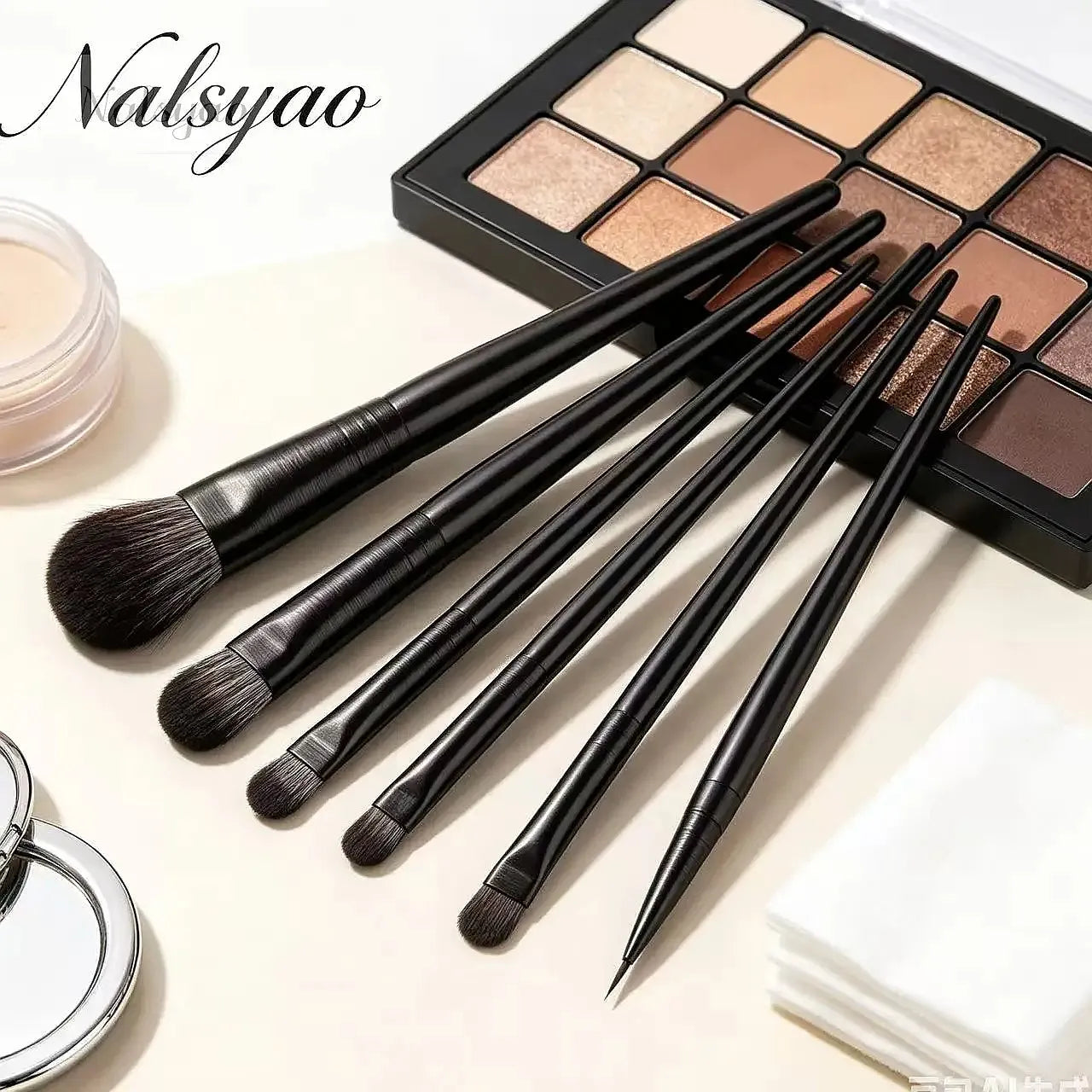 Makeup Brushes Set for Eyes – Natural Eyeshadow, Eyebrow, Contour, Eyeliner & Detail Blending Tools