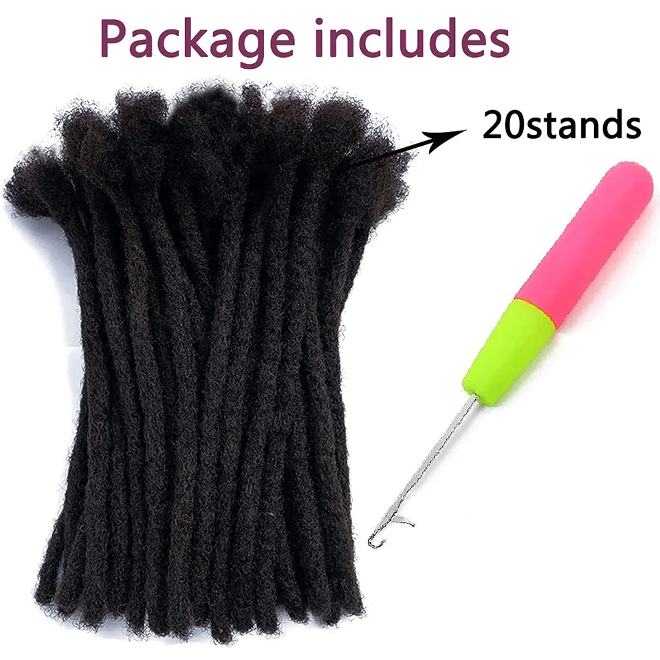 Dreadlocks Brazilian Human Hair Strand Crochet Braid Hair Loc Extension 0.6 0.8 CM Kinky Braiding Bundles Microlocks Wholesale