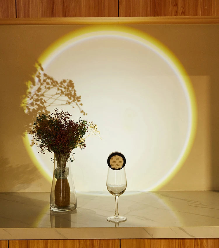Touch LED Cabinet Lights Battery Powered Stick On Wall Sunset Lamp for Kitchen Bedroom Closet Cupboard Night Light Decoration