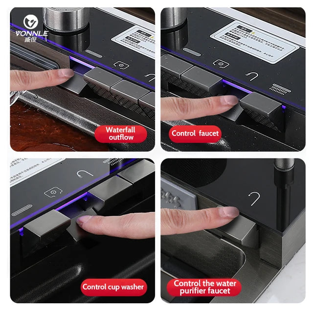 LED Factory 304 Stainless Steel Anti-Scratch Kitchen Sink Multifunction LED Digital Display Pull-Out Faucet Single Bowl Design