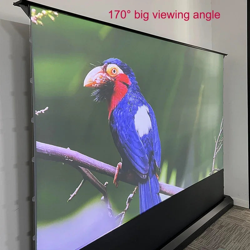 Motorized Floor Rising CLR Projection Screen Tab Tension 92 100 Inch Ambient Light Rejecting Electric for UST Projectors 3D 8K