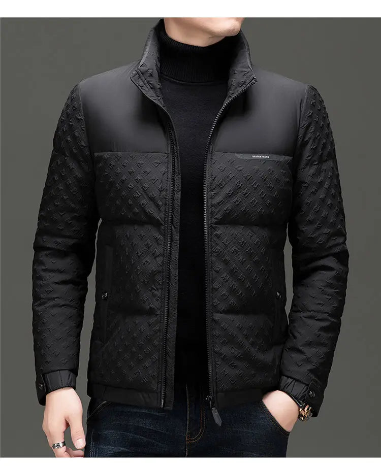 Winter New Men's Trendy Down Jacket Thickened Stand-up collar Duck Down Jacket short warm Coat