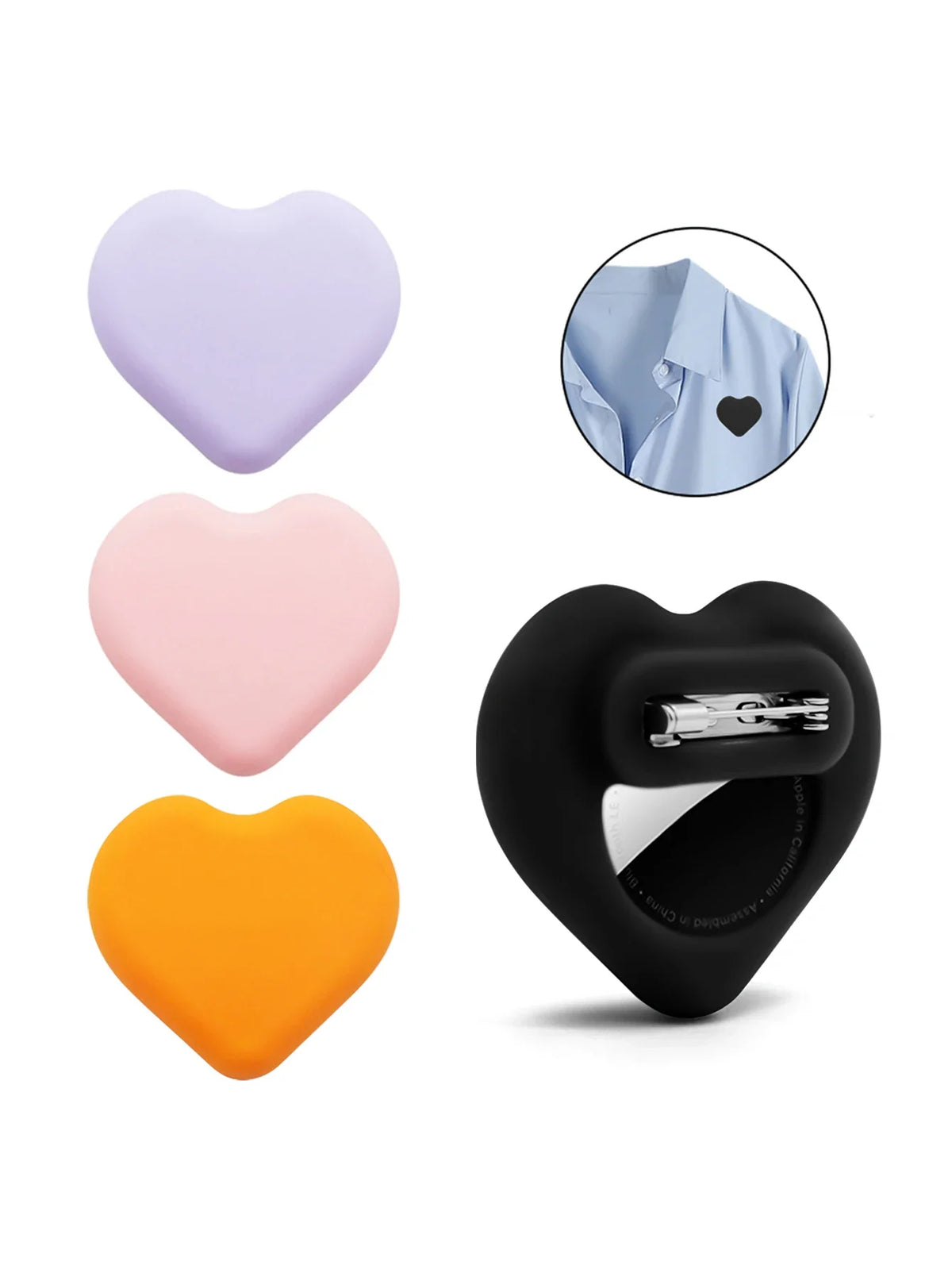 New AirTag Hidden Holder for Kids,Silicone AirTag Case with Safety Pin,Tracker Anti-Lost Cover for Kids,Elderly,Luggage,Clothing