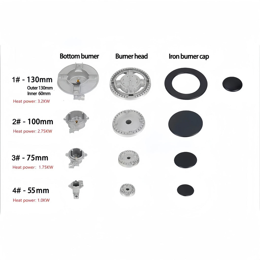 Triple Burner Gas Cooktop, Tempered Glass Surface, Rotary Knob Control, Kitchen Gas Cooker for Africa Market