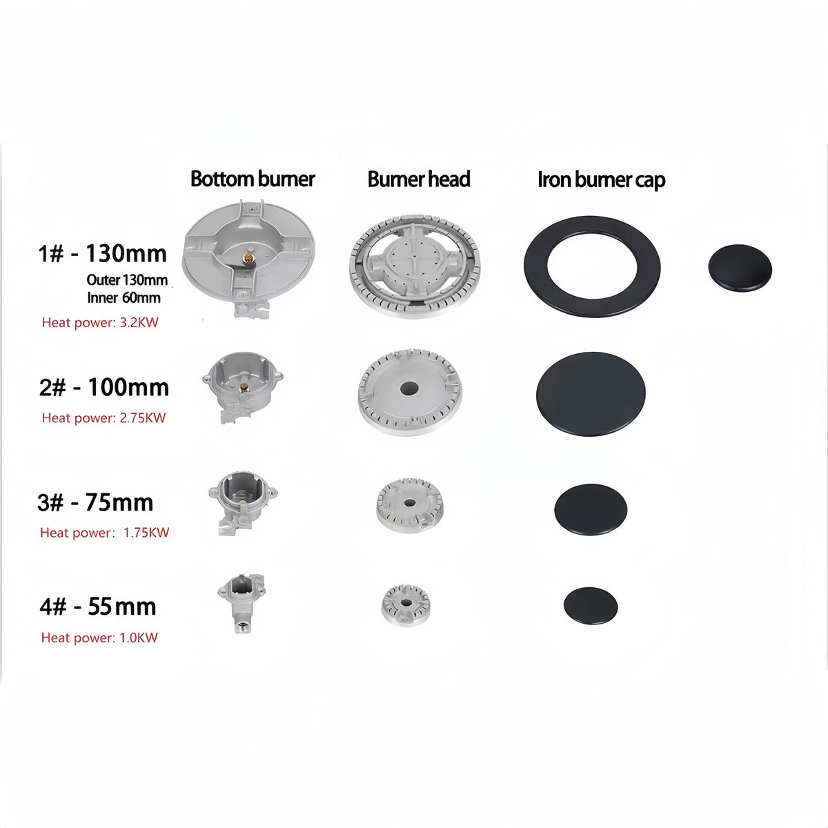 Hybrid Built-in Gas & Electric Cooktop, 2 Gas Burners + 2 Ceramic Glass Zones, Wholesale Cooker